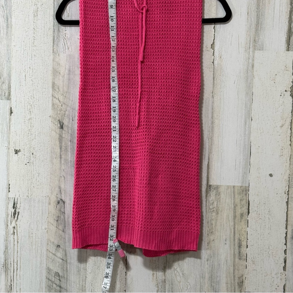 Two Piece Pink Knit Maxi Skirt and Cropped Sleeveless Top Knit Cover Up - Picture 15 of 16
